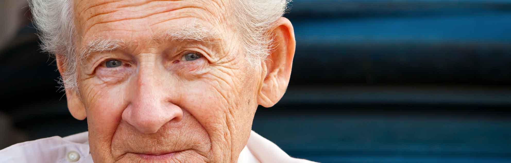 Close up of elderly man's face