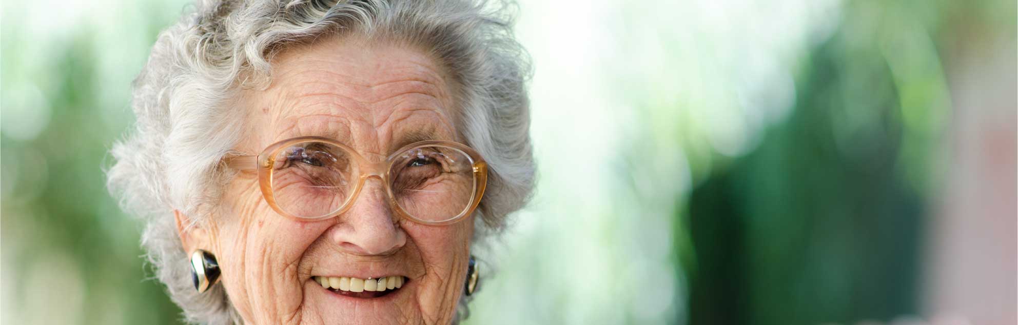 Close up of elderly lady's face