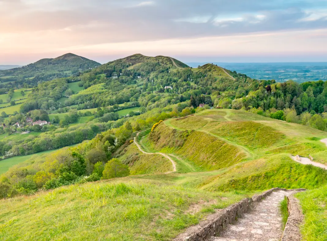 The Malvern Hills landscape near Colwall